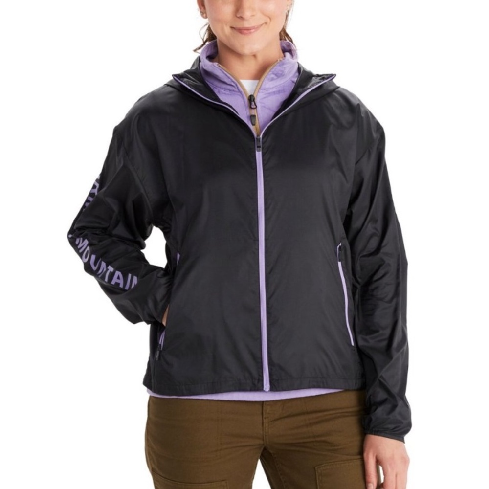 Marmot Womens Brooklyn Air Soft Shell‎ LIghtweight Hooded Jacket Medium Black